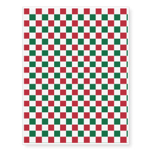 Christmas Checkerboard Temporary Tattoos