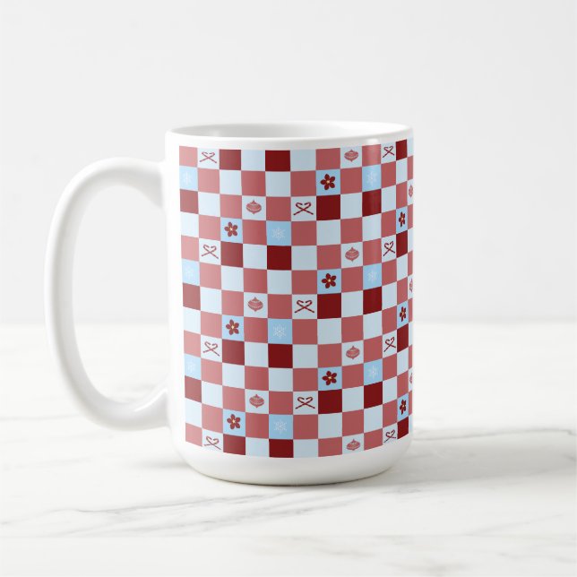 Christmas Checkered  Coffee Mug (Left)