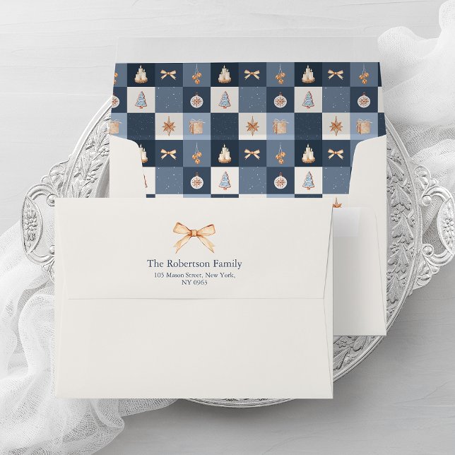 Christmas Checkered Lined Envelope (Creator Uploaded)
