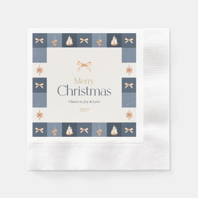 Christmas Checkered Paper Napkin (Front)