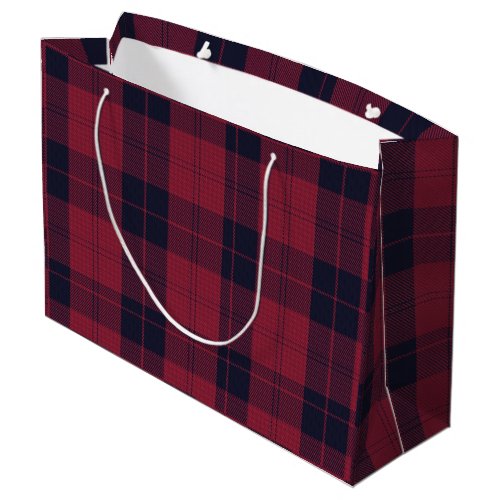 Christmas checkered pattern Red Buffalo Plaid Large Gift Bag