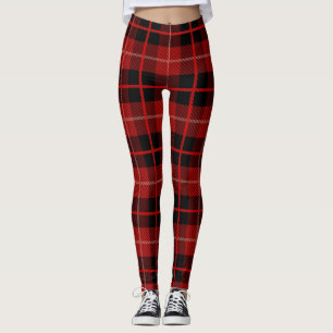 Christmas checkered red leggings