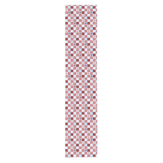 Christmas Checkered  Short Table Runner (Front)