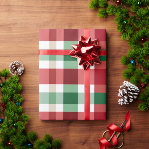 Christmas Checkers Pattern Wrapping Paper