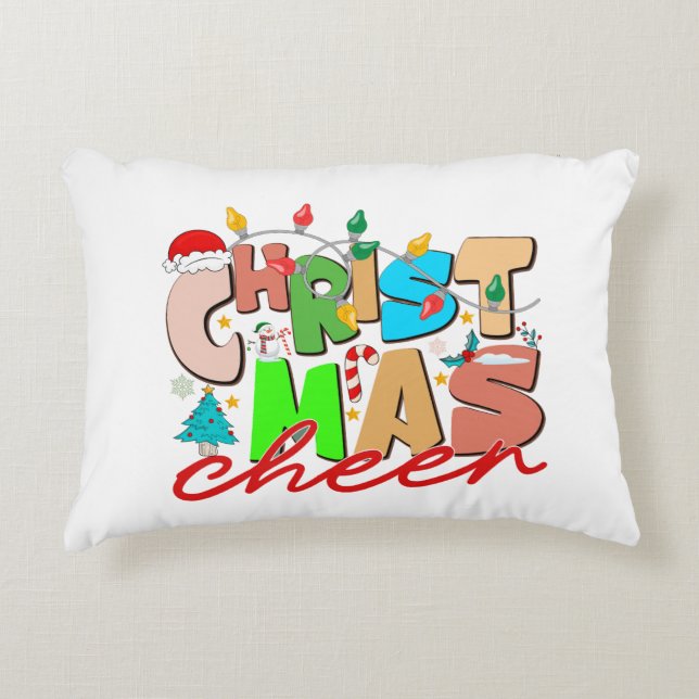 Christmas Cheer Accent Pillow (Front)