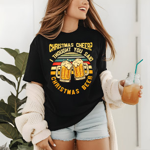 Christmas Cheer Beer Funny Retro Festive Holiday Tri-Blend Shirt