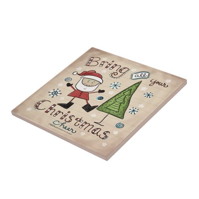 Christmas Cheer Ceramic Tile (Side)