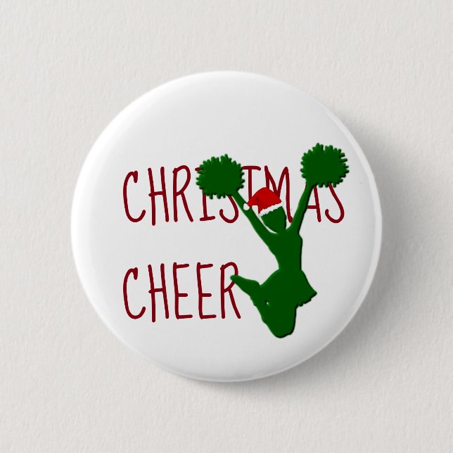 Christmas Cheer Cheerleader Holiday Spirit Button (Front)