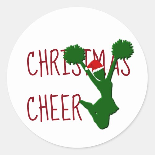 Christmas Cheer Cheerleader Holiday Spirit Classic Round Sticker