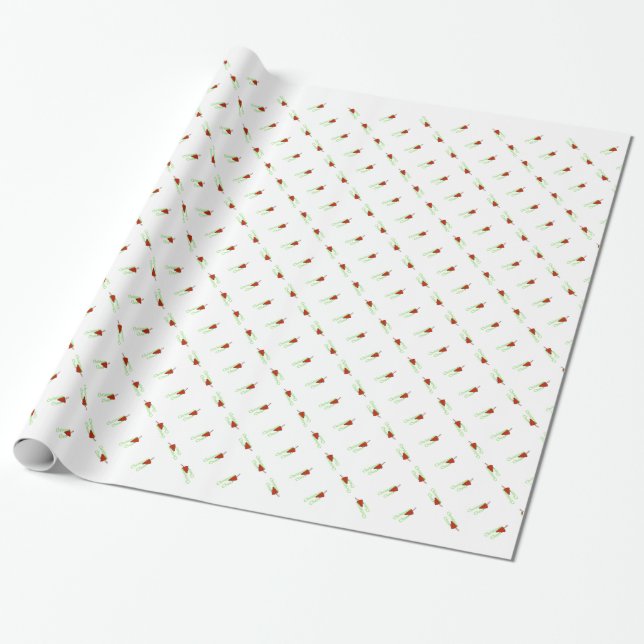 "CHRISTMAS CHEER CHEERLEADER TOP WRAPPING PAPER (Unrolled)