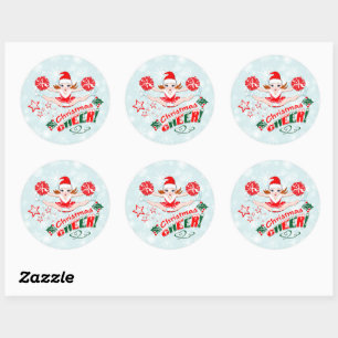 Christmas Cheer Cheerleaders Classic Round Sticker