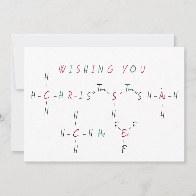 Christmas Cheer Chemistry Science Teacher Holiday Card (Front)