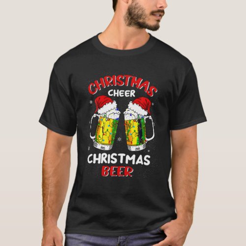 Christmas Cheer Christmas Beer Xmas Tree Lights Me T_Shirt