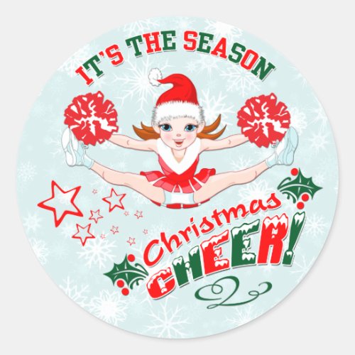 Christmas Cheer Classic Round Sticker
