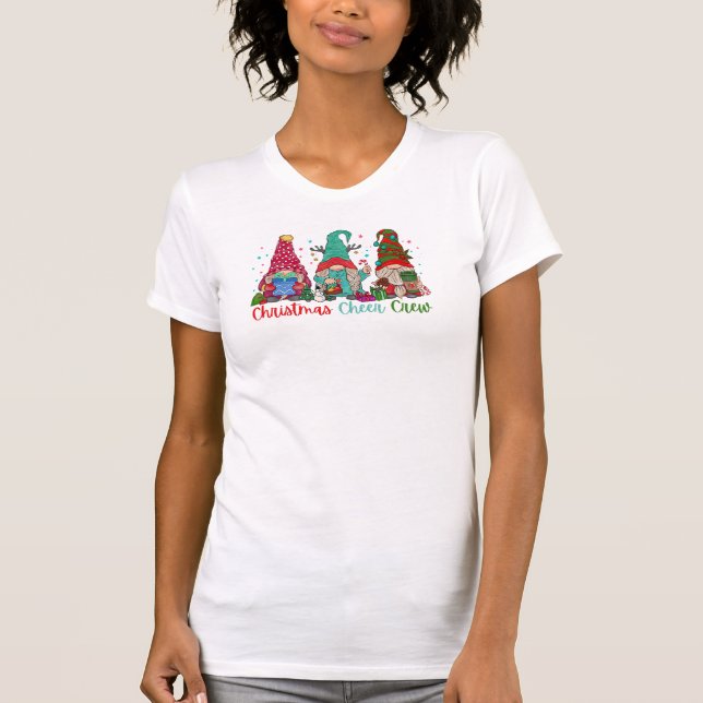 Christmas Cheer Crew gnomes snow family matching  T-Shirt (Front)