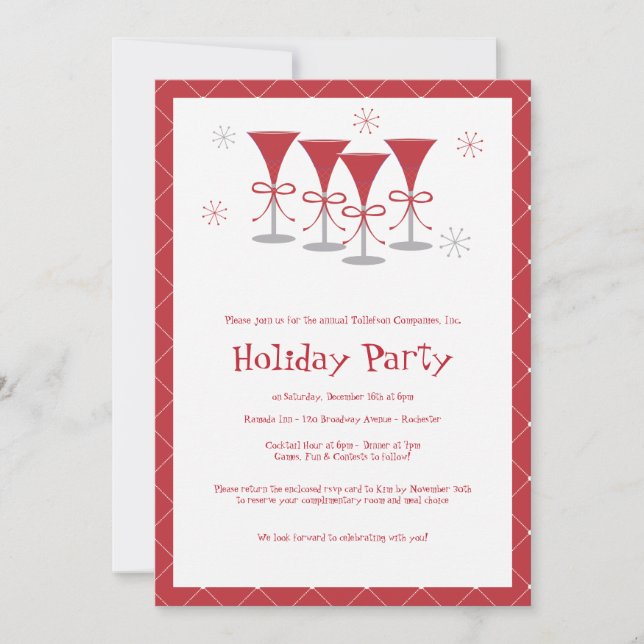 Christmas Cheer Holiday Cocktail Party Invitation (Front)