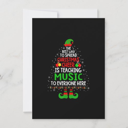 Christmas Cheer Is Teaching Music Santa Elf Teache Invitation