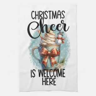 Christmas cheer is welcome here kitchen towel