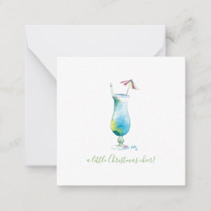 Christmas Cheer Mini Holiday Blue Hawaii Cocktail Note Card