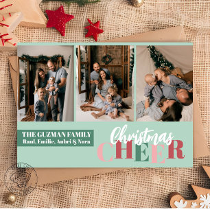 Christmas Cheer Mint Green Holiday Card