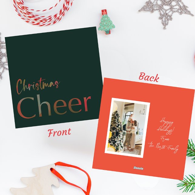 Christmas Cheer Modern Typography Photo Holiday Card (Christmas Cheer Modern Typography Photo Holiday Card)