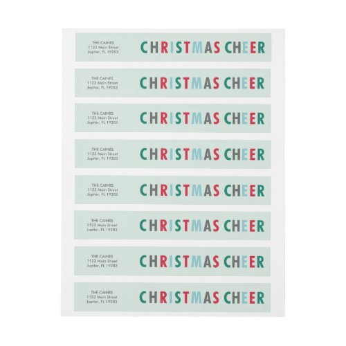 Christmas Cheer Multicolored Address Wrap Label