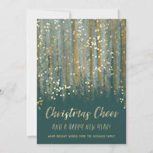 Christmas Cheer Painted Brush Strokes and Confetti Holiday Card