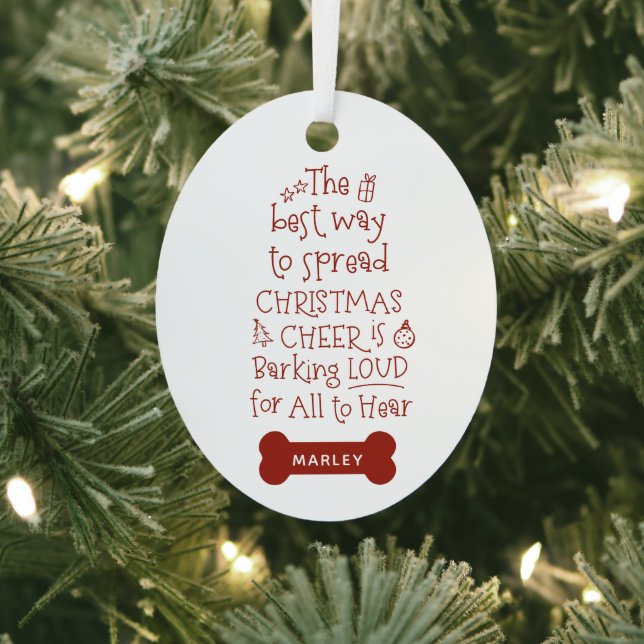 Christmas Cheer Pet Photo Metal Ornament (Insitu)