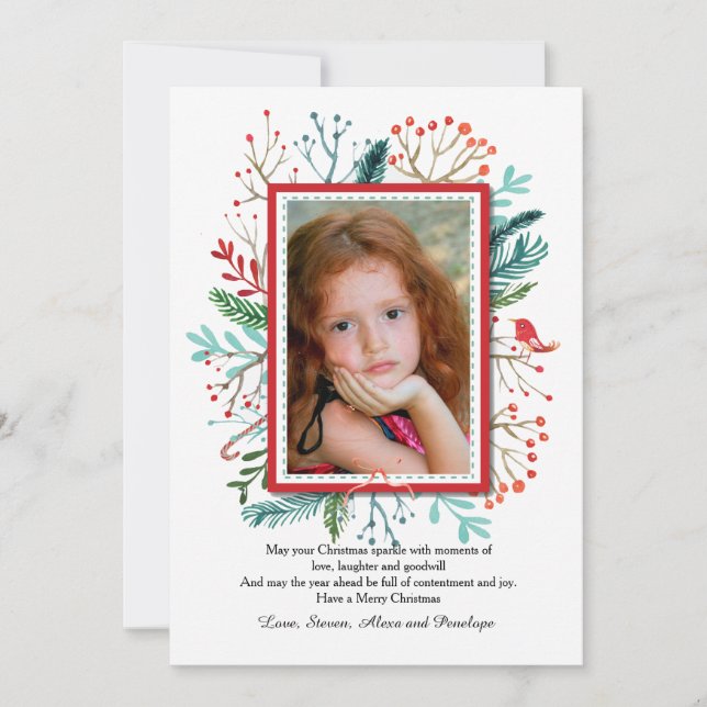 Christmas Cheer Photo Holiday Card (Front)