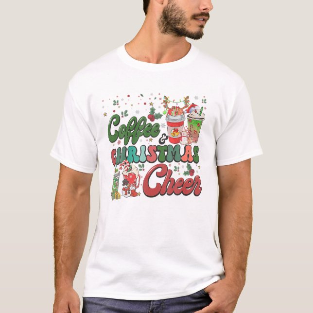 Christmas Cheer Retro Groovy T-Shirt (Front)