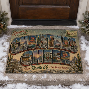 Christmas Cheer Route 66 Mother Road Porch Doormat
