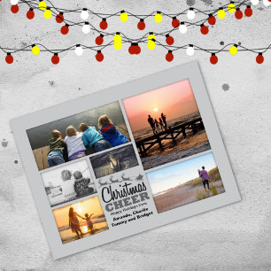Christmas Cheer Silver Holiday Photo Postcard