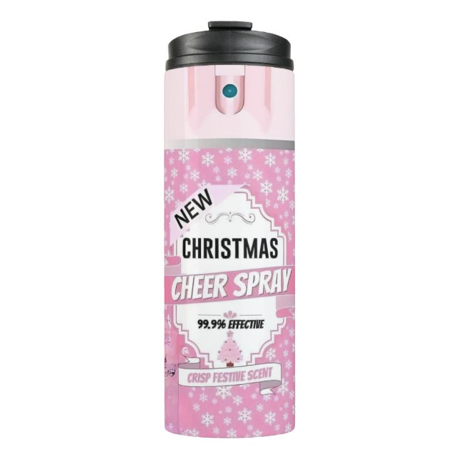 Christmas Cheer Spray - Pink Thermal Tumbler (Front)