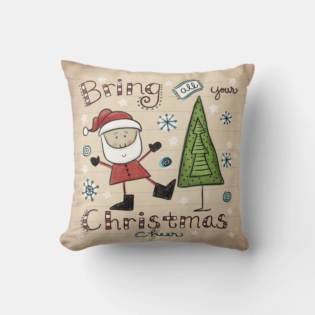 Christmas Cheer Throw Pillow (Front)