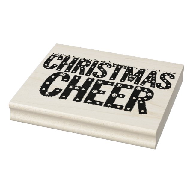 Christmas Cheer Typography  Rubber Stamp (Stamp)