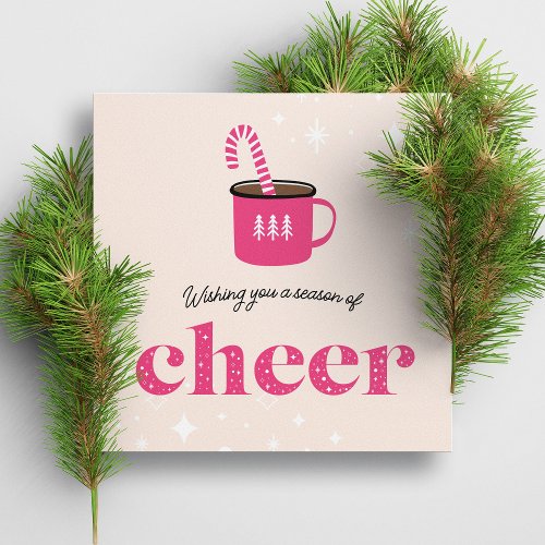 Christmas Cheer with Hot Cocoa Mug Holiday Card