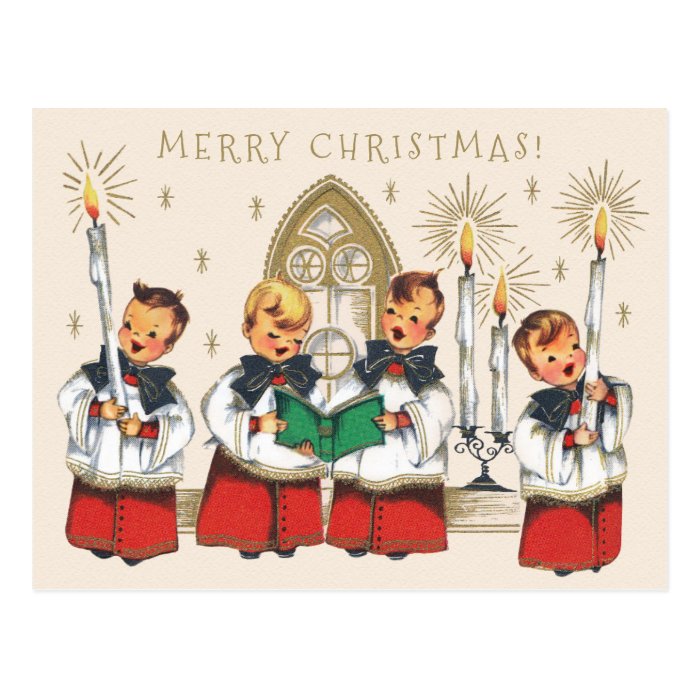 Christmas Cheerful choirboys singing carols CC1179 Postcard