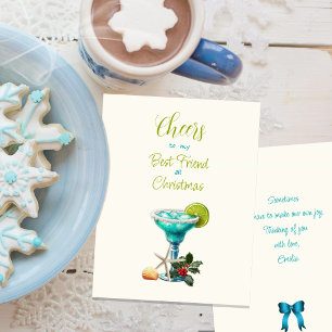 Christmas Cheers Best Friend Blue Margarita Holiday Card