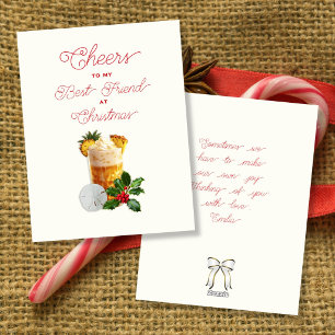 Christmas Cheers Best Friend Coastal Holiday Card