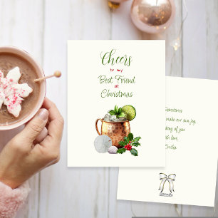 Christmas Cheers Best Friend Copper Cup Holiday Card