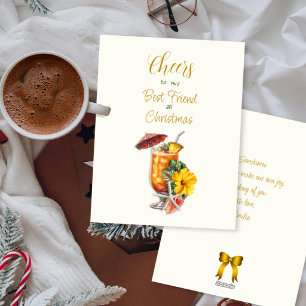 Christmas Cheers Best Friend Tropical Cocktail Holiday Card
