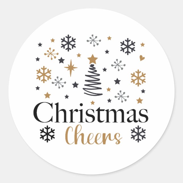 Christmas Cheers  Classic Round Sticker (Front)