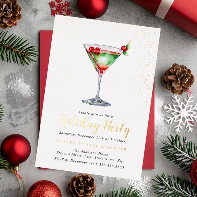 Christmas Cheers Holiday Party  Foil Invitation (Creator Uploaded)