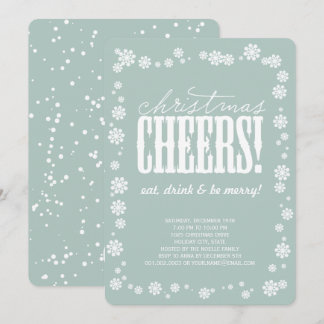 Christmas Cheers Snowflakes Holiday Party Invite