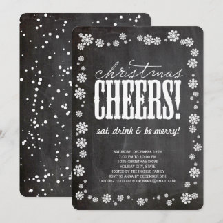 Christmas Cheers Snowflakes Holiday Party Invite