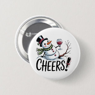 Christmas Cheers Snowman Kitchen Wine Kitchen Button