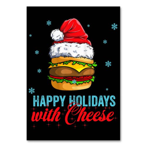 Christmas cheeseburger Happy Holidays with Cheese Table Number