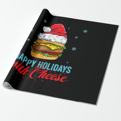 Christmas cheeseburger Happy Holidays with Cheese Wrapping Paper