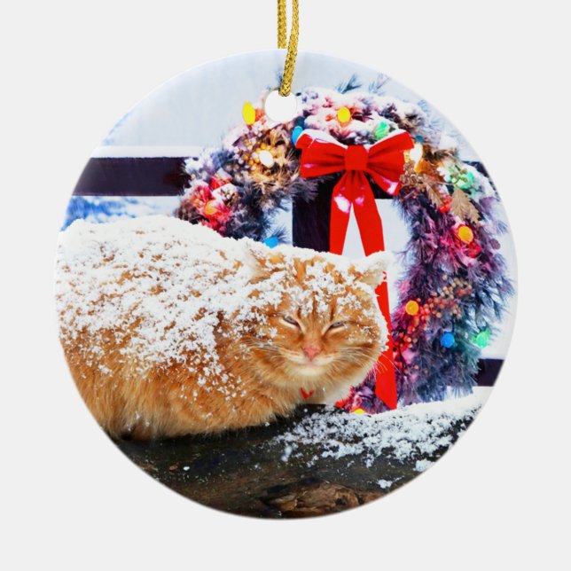 "Christmas Cheeto"  Ceramic Ornament (Front)