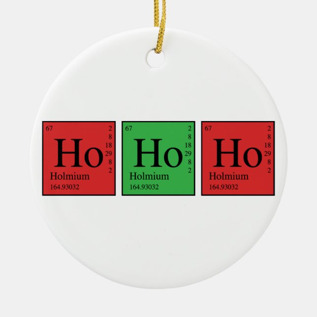 Christmas Chemistry Ceramic Ornament (Front)